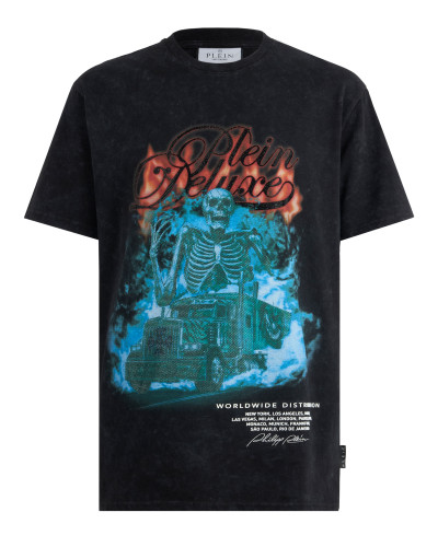 Round Neck T-Shirt Plein Deluxe Skeleton Stones