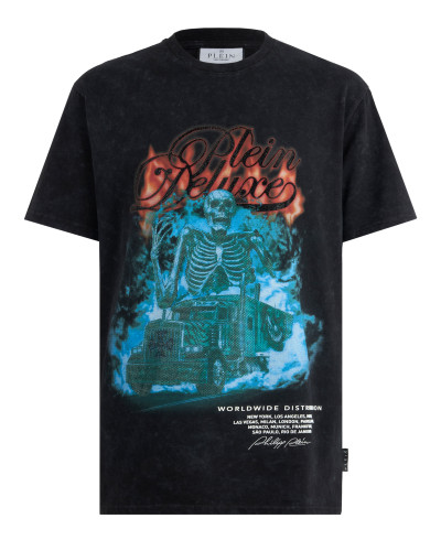 Round Neck T-Shirt Plein Deluxe Skeleton Stones