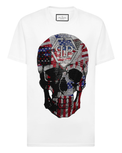 Round Neck T-Shirt Skull America