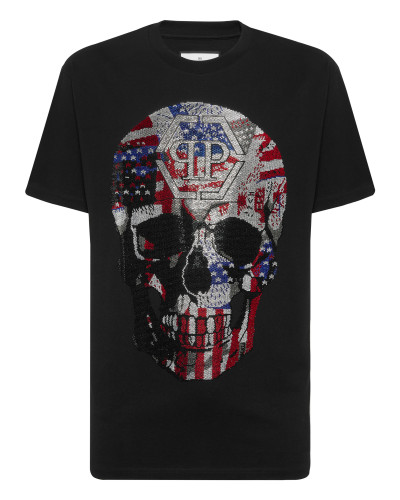 Round Neck T-Shirt Skull America