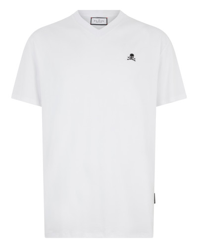Basic V-Neck T-Shirt Skull