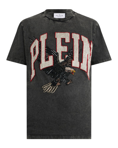 Washed Round Neck T-Shirt Plein Eagle