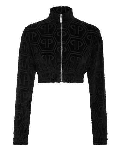 Cropped Tracksuit Jacket Jacquard Monogram