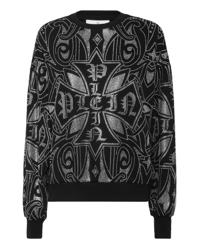 Fleece Sweatshirt Gothic Plein Strass