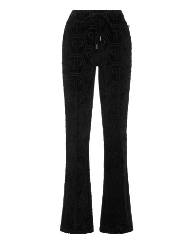 Flared Jogging Pants Jacquard Monogram