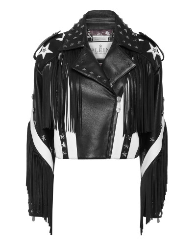 Vintage Leather Moon Biker with Fringes America