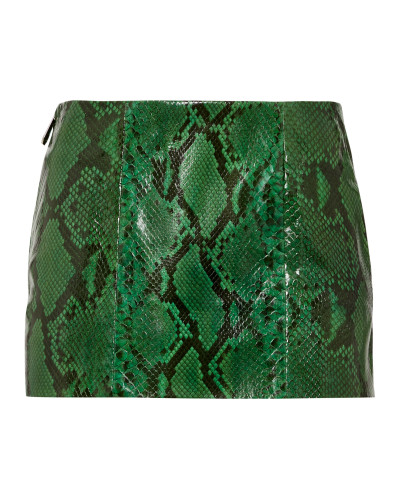 Green Python Mini Skirt