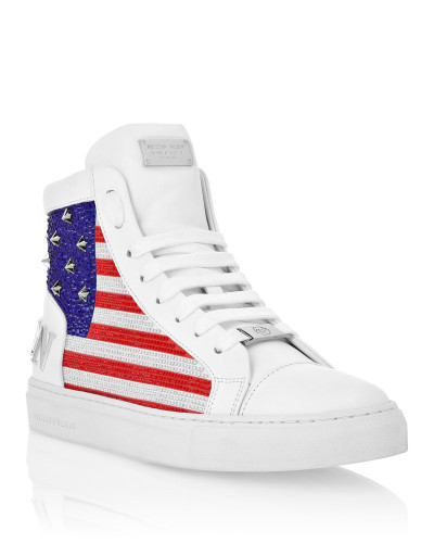Mid Top Sneakers Star Studs America