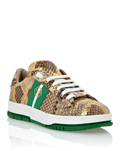 Python Leather Low Top Sneakers Stripes