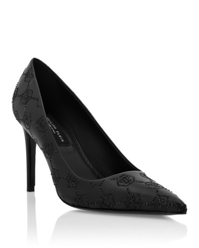 Mid Heel Pumps Monogram Strass