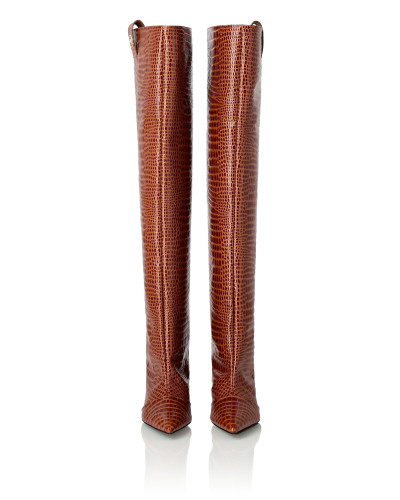Low-Heel Overknee Boots Cocco Print
