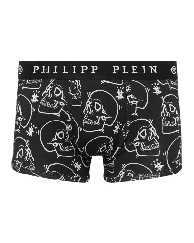 Boxer Allover  Outline Skull