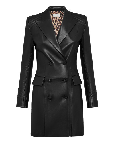 Lambskin Long Coat Iconic Plein
