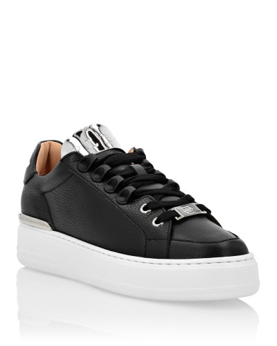 Leather Lo-Top Sneakers Silver $urfer TM