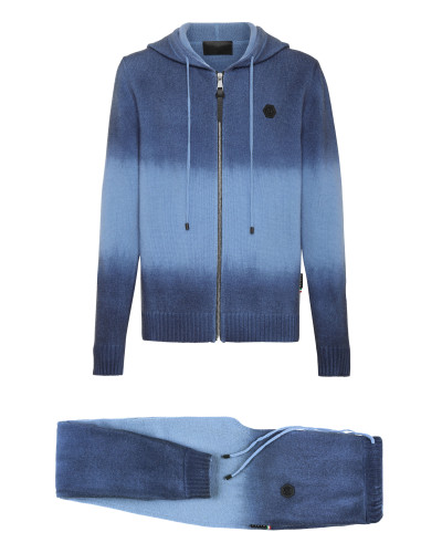 Cash Wool Jogging Knit Suit: Jacket/trousers python insert Skull