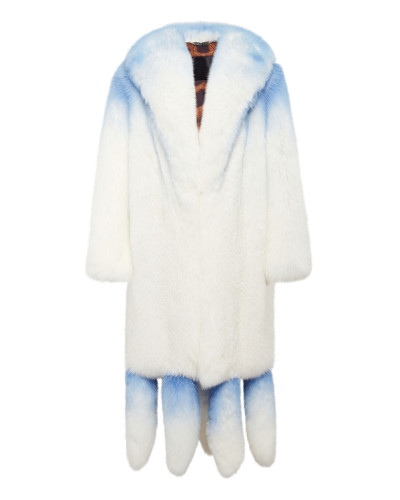 LONG SILVER FOX COAT