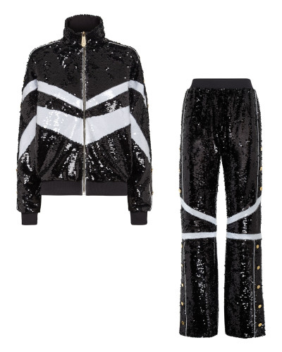 Top/Trousers Tracksuit  with Crystals