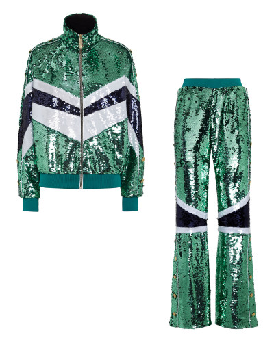 Top/Trousers Tracksuit  with Crystals