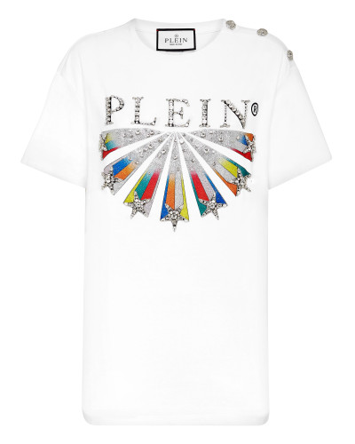 T-shirt Round Neck Man fit Plein Star with Crystals