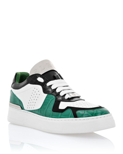 LO-TOP SNEAKERS SILVER $URFER Crocco PRINT