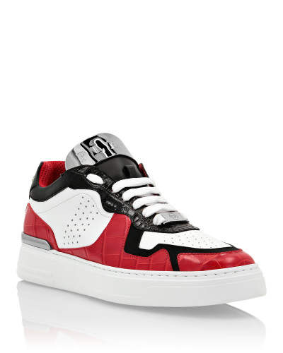LO-TOP SNEAKERS SILVER $URFER Crocco PRINT
