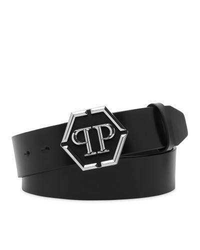 Leather Belt Hexagon