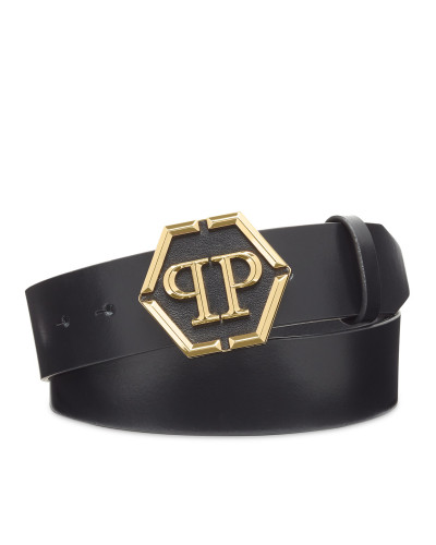 Leather Belt Hexagon