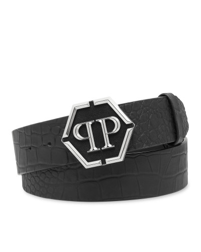 Leather Belt Hexagon