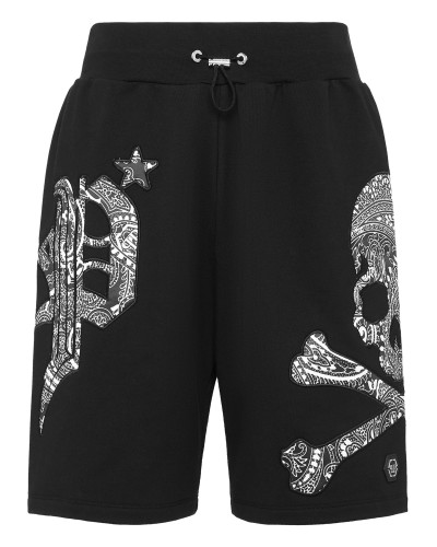 Satin Jogging Shorts Paisley Gothic Plein