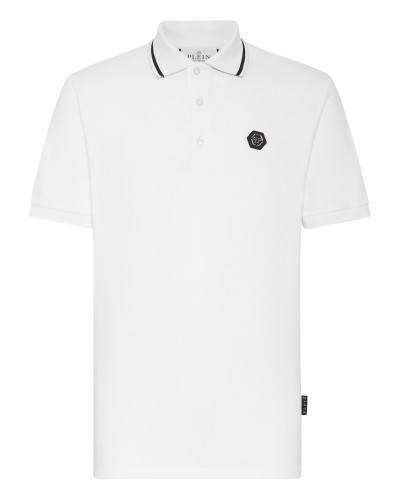 Slim Fit Polo shirt SS Paisley Strass