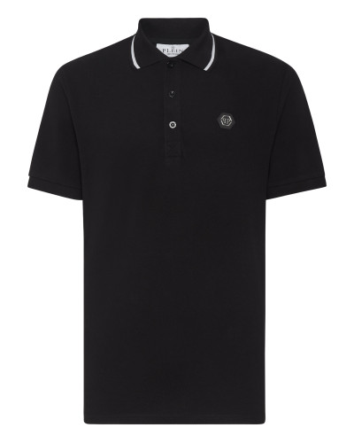 Slim Fit Polo shirt SS Paisley Strass