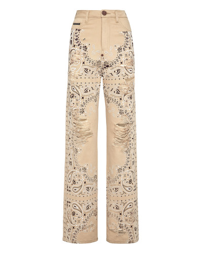 Denim Trousers Palace Fit Paisley Skull