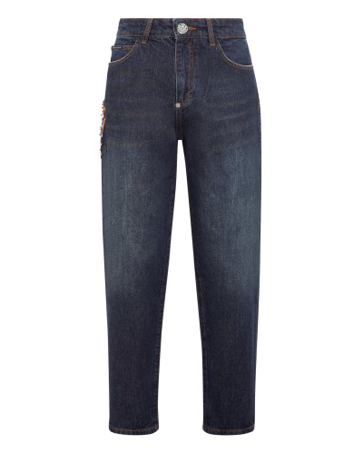 Denim Trousers Mom Fit Paisley