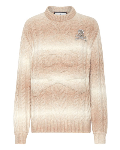 Wool Knit Pullover Round Neck LS Skull&Bones