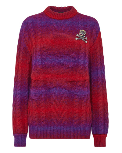 Wool Knit Pullover Round Neck LS Skull&Bones