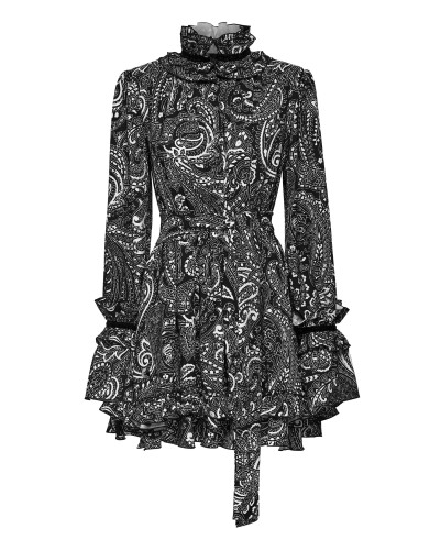 Crepe Short Dress Paisley
