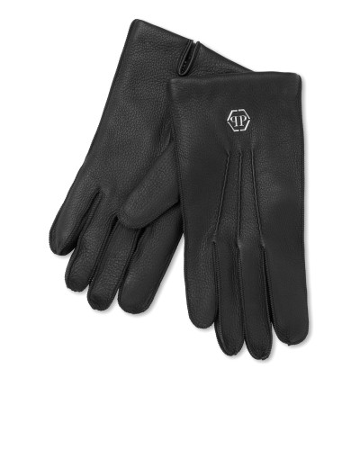 Embossed Leather Mid-Gloves Hexagon