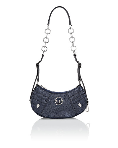 Deer Embossed Shimmer Leather Shoulder Bag