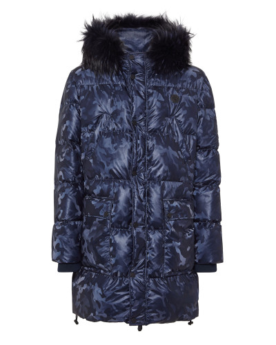 Nylon Parka With Fur Details