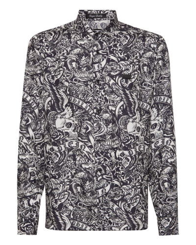 Silk Shirt Sugar Daddy Cut LS Tattoo