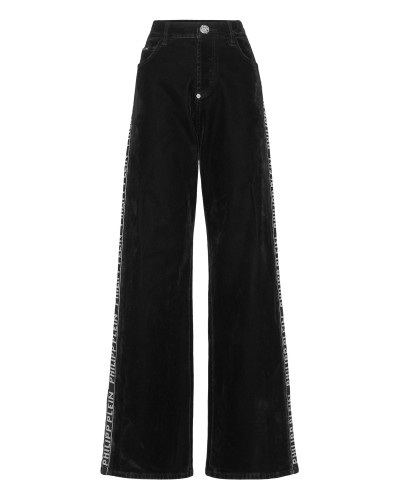 Denim Skater Fit Trousers Crystal Plein