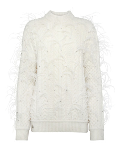 Merino Wool Pullover LS Skull