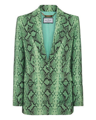 Satin Slim Fit Blazer Pitone