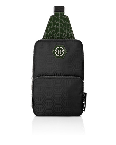 Nylon and Leather Cross-Body Monogram