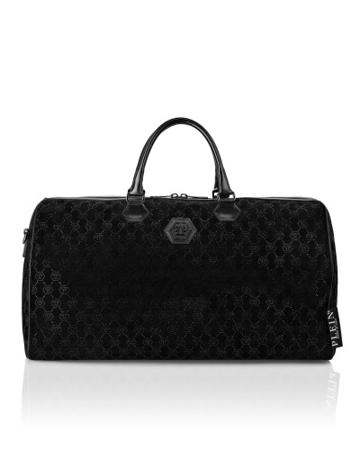 Leather Weekend Bag Monogram Strass