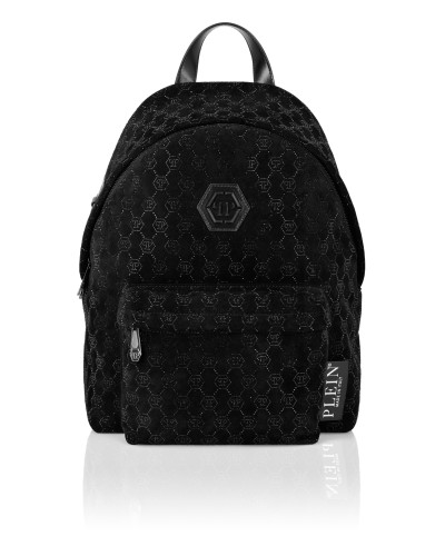Leather Backpack Monogram Strass
