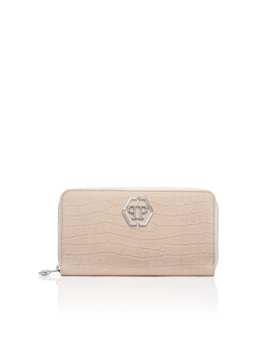 Nubuck Rounded Zip Wallet