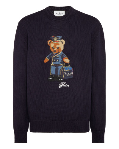 Round Neck Knitted Pullover Reception Teddy