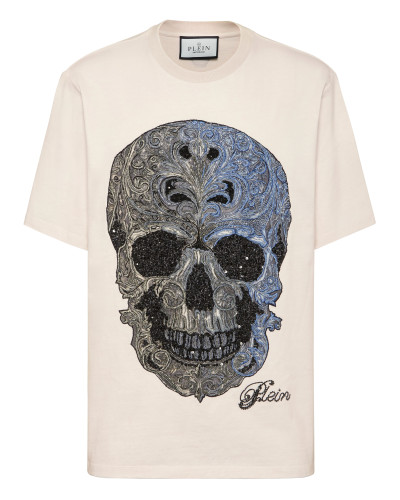 Degrade Round Neck T-Shirt Skull