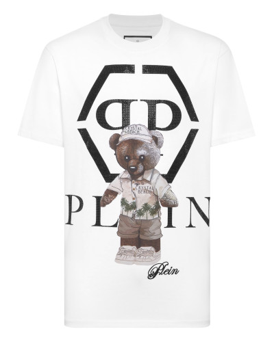 Round Neck T-Shirt Crystal Teddy Bear